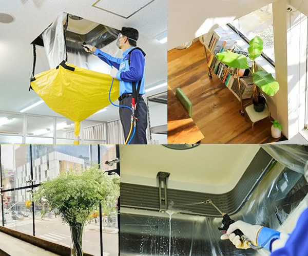 エアコンクリーニング　＜天井埋込タイプ（４方向吹き出し）＞